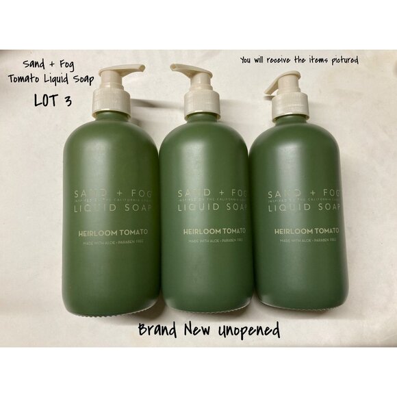 Sand + Fog Other - Sand + Fog Heirloom Tomato Liquid Soap 15.7 Oz Pump Bottles Set Of 3 Brand New